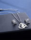 Fashion Silver Color Titanium Steel Glossy Love Flower Stud Necklace Set