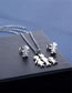 Fashion Silver Color Titanium Steel Glossy Family Stud Necklace Set