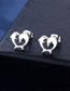 Fashion Silver Color Titanium Glossy Dolphin Stud Necklace Set