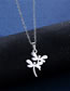 Fashion Silver Color Titanium Glossy Dragonfly Stud Necklace Set