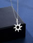 Fashion Silver Color Titanium Glossy Sun Stud Necklace Set