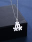 Fashion Silver Color Titanium Glossy Flower Stud Necklace Set