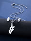 Fashion Silver Color Titanium Glossy Butterfly Stud Necklace Set