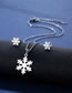 Fashion Silver Color Titanium Glossy Snowflake Stud Necklace Set