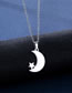 Fashion Silver Color Titanium Glossy Star And Moon Stud Necklace Set