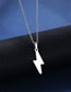 Fashion Silver Color Titanium Glossy Lightning Stud Necklace Set