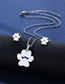 Fashion Silver Color Titanium Glossy Cat's Claw Stud Necklace Set