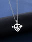 Fashion Silver Color Titanium Steel Ecg Heart Necklace Stud Earrings Set