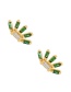 Fashion Green-2 Copper Set Zircon Geometric Stud Earrings