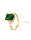 Fashion Green-4 Bronze Zircon Butterfly Ring