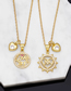Fashion B Brass Diamond Heart Letter Necklace
