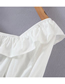 Fashion White Cotton Lace One-shoulder Top Pleated Shorts Set