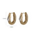 Fashion Transparent Drill Alloy Diamond Oval U-shaped Earrings