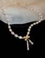 Fashion Gold Geometric Diamond Bow Pearl Beaded Necklace