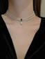 Fashion White Geometric Pearl Beaded Double Necklace With Square Diamonds