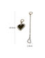 Fashion Silver Alloy Diamond Heart Tassel Asymmetric Earrings