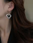 Fashion Silver Alloy Diamond Heart Tassel Asymmetric Earrings