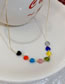 Fashion Color Colorful Heart Crystal Beaded Necklace