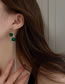 Fashion Green Crystal Bead Chain Tassel Earrings