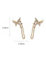 Fashion Gold Geometric Zirconium Butterfly Drop Earrings