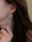 Fashion Silver Geometric Heart Stud Earrings With Square Diamonds