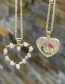Fashion Gold Bronze Zircon Pearl Heart Pendant Necklace