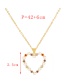 Fashion Gold Bronze Zircon Pearl Heart Pendant Necklace