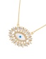 Fashion Gold-2 Bronze Zircon Drop Oil Eye Pendant Necklace