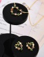 Fashion Color-2 Bronze Zircon Pearl Heart Stud Earrings