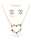 Fashion Color Bronze Zircon Pearl Heart Pendant Necklace