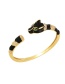Fashion Gold Bronze Zircon Leopard Open Bracelet
