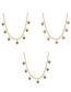 Fashion Navy Blue Bronze Zircon Heart Pendant Necklace (6 Pcs)
