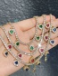 Fashion Red Bronze Zircon Heart Pendant Necklace (6 Pcs)