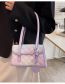 Fashion Pink Pu Gradient Diamond Flap Shoulder Bag
