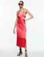 Fashion Red Silk-satin Cutout Dress