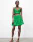 Fashion Green Embroidered Ruffle Skirt