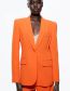 Fashion Orange Single-button Blazer With Geometric Pockets