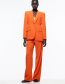 Fashion Orange Single-button Blazer With Geometric Pockets