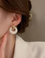 Fashion White Alloy Geometric Round Stud Earrings