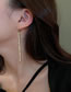 Fashion Ear Buckles--gold Geometric Zirconium Tassel Drop Earrings