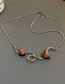 Fashion Silver Wavy Double Volcanic Stone Necklace