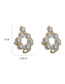 Fashion Gold Pearl Ring Cutout Chain Wrap Stud Earrings