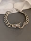 Fashion Silver Alloy Diamond Geometric Snake Bracelet