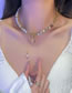 Fashion 1#gold Pearl Beaded Stitching Chain Heart Necklace