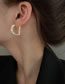 Fashion Gold Alloy Inset Zirconium Letter Stud Earrings