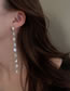 Fashion Silver Alloy Set Pear Drop Diamond Tassel Drop Earrings
