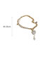 Fashion 2# Bronze Diamond And Chain Pearl Heart Necklace