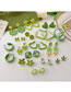 Fashion 22# Green Alloy Geometric Flower Stud Earrings