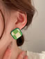 Fashion 22# Green Alloy Geometric Flower Stud Earrings