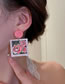 Fashion 6# Green Acrylic Print Geometric Stud Earrings